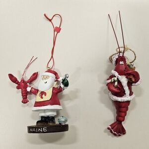 Cape Shore Maine Santa and Lobster Ornament Set (Qty. 2)